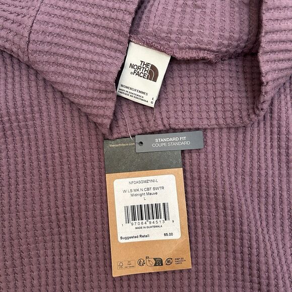 The North Face Chabot Mock Neck Long Sleeve Sweater Midnight Muave Large NWT - Picture 6 of 7